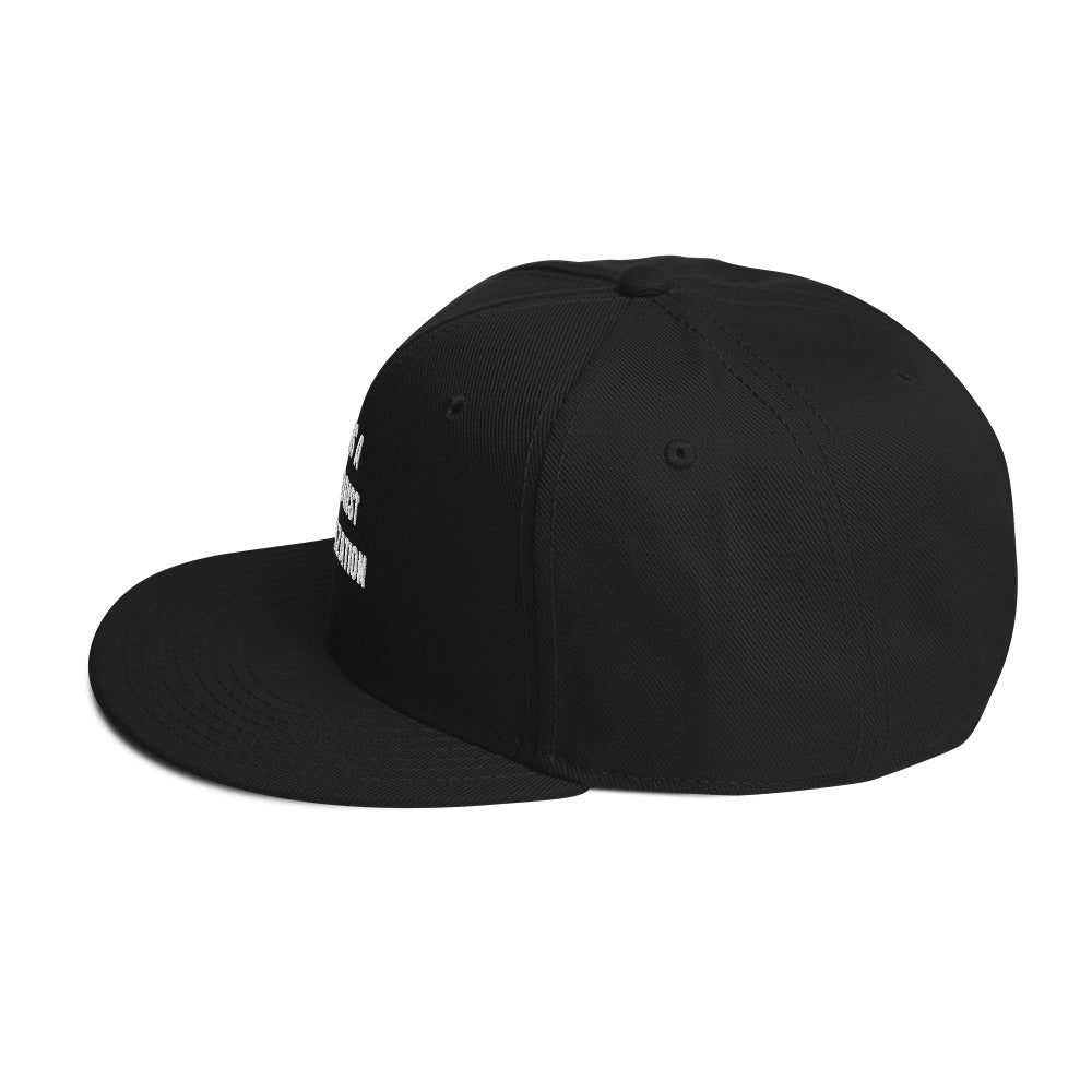 Side view of a stylish Snapback Hat featuring a flat visor and structured design.
