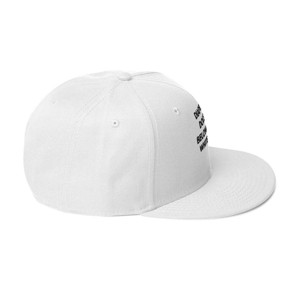 Snapback Hat with bold text "ICE IS A TERRORIST ORGANIZATION" in white on navy background.