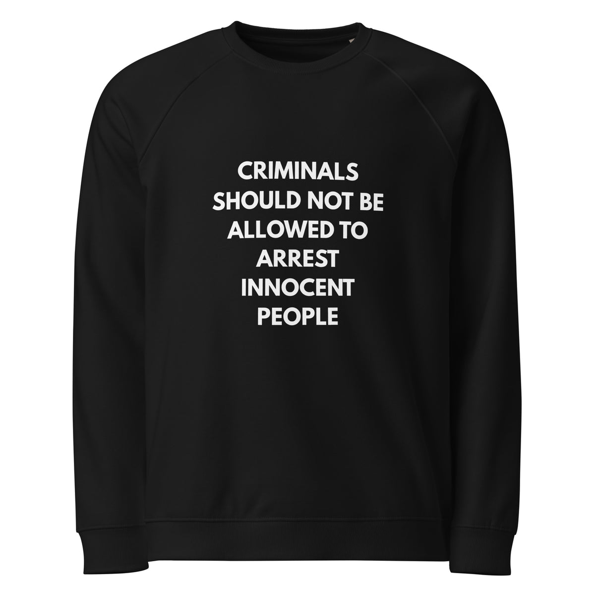 Unisex organic raglan sweatshirt