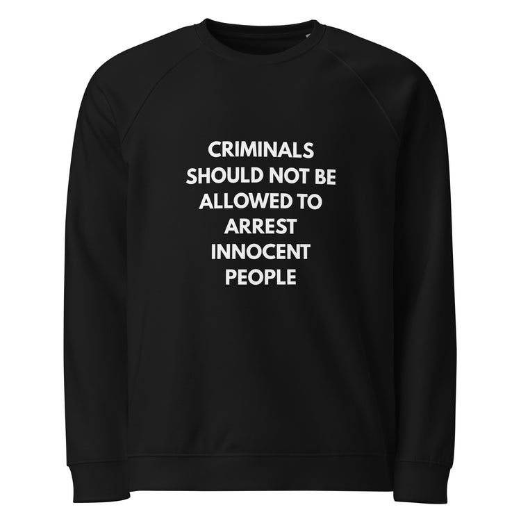Unisex organic raglan sweatshirt